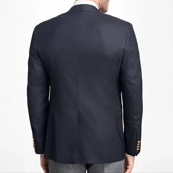 Brooks Brothers 1818 Loro Piana Blazer Navy Blue Signature Gold Button 48R USA - Picture 2 of 16